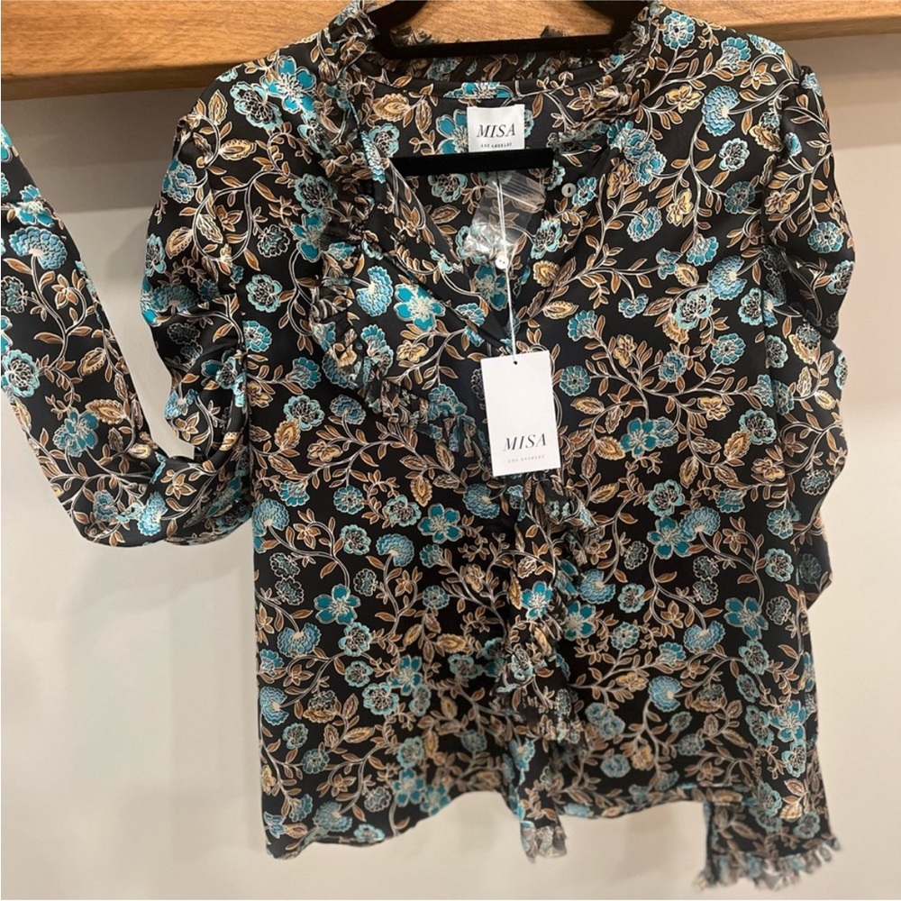 NWT Misa Los Angeles ‘Garance’ Floral Blouse sz L 8 10 12 - Picture 2 of 5